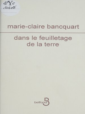 cover image of Dans le feuilletage de la terre